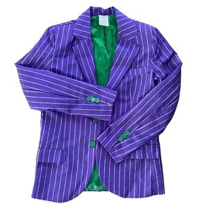 The Joker Blazer Jacket Children Size L (12-14) Purple Striped Green Lightweight